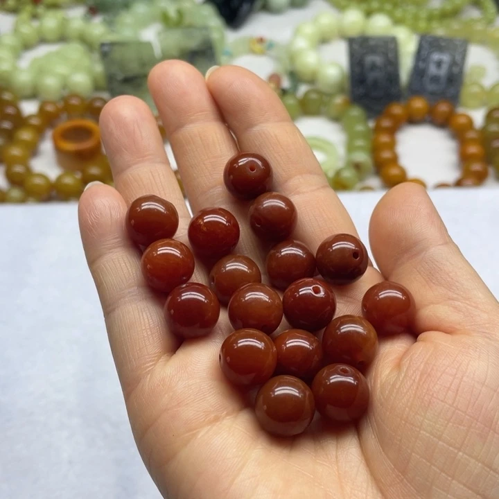 蛇纹石玉手串未镶嵌简****洁