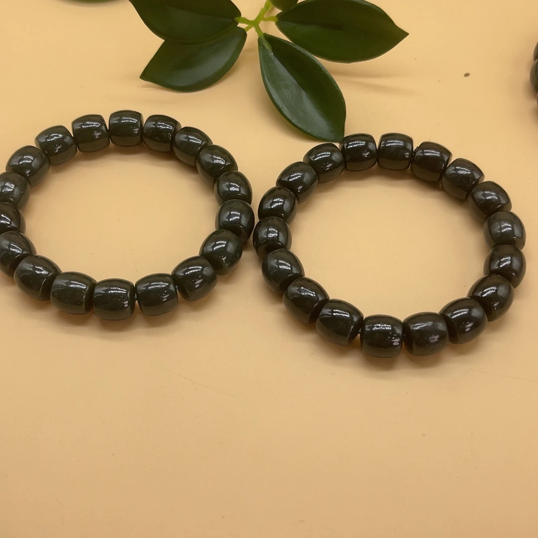 【玉美人曌璞阁】和田玉青玉直切手串约卡12珠（拍一发一多样性发货）