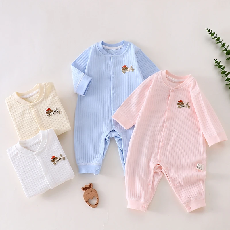 婴儿连体衣春秋款纯棉四季新生 幼儿哈衣内搭穿打底宝宝秋装衣服