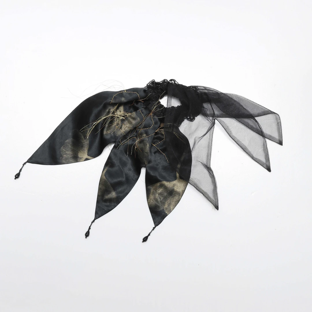 东黑三白黑雾失楼台 原创艺术设计感双层掉线弹力大肠发圈绳饰