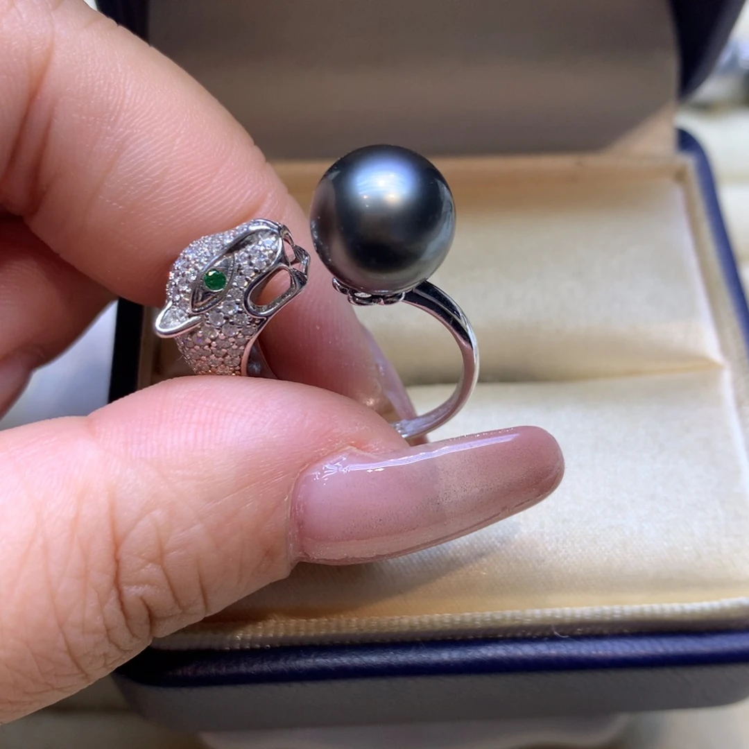 银S925镶嵌戒指海水珍珠