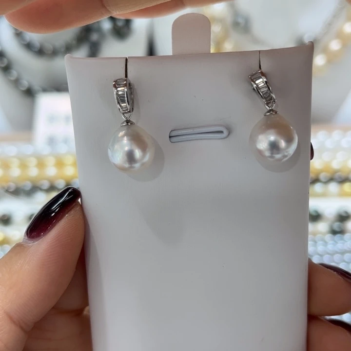 海水珍珠耳饰银S925镶嵌