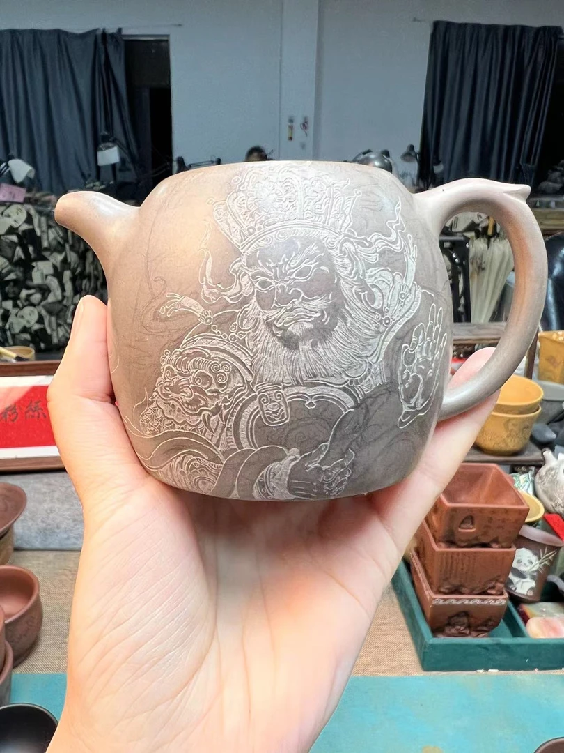 南柯记 原矿底槽青精刻广目天王茶壶200cc