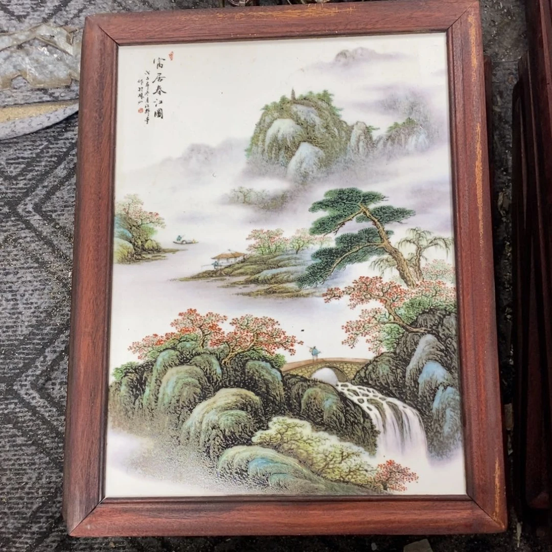 瓷片37*28 景德镇瓷板画柴窑烧制