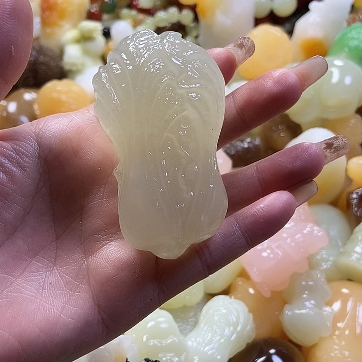 完全开放手把件白菜