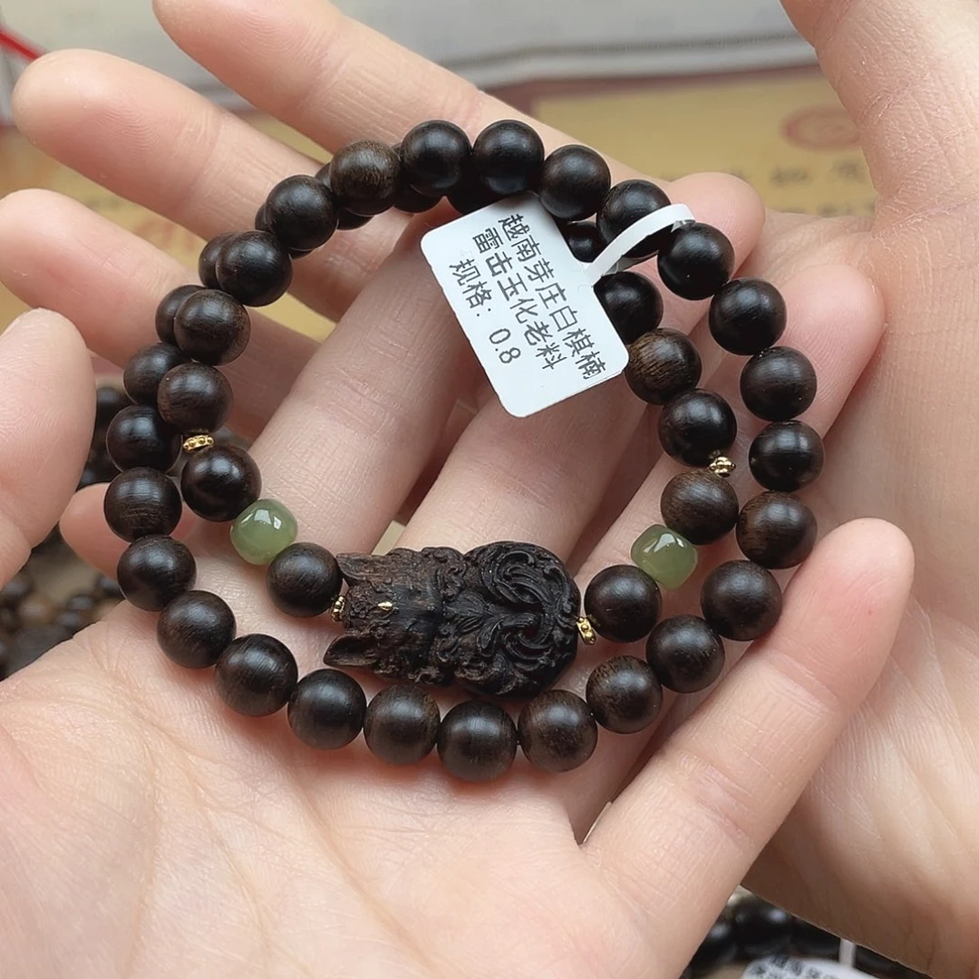 沉香手串越南芽庄白棋雷击