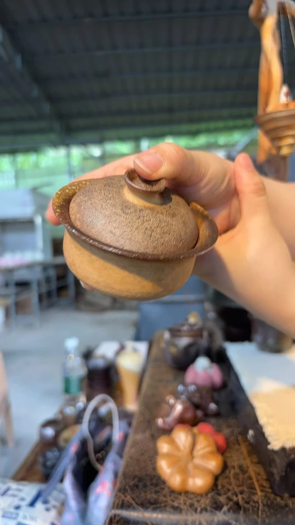 万趣堂柴烧古龙窑陶瓷盖碗a050