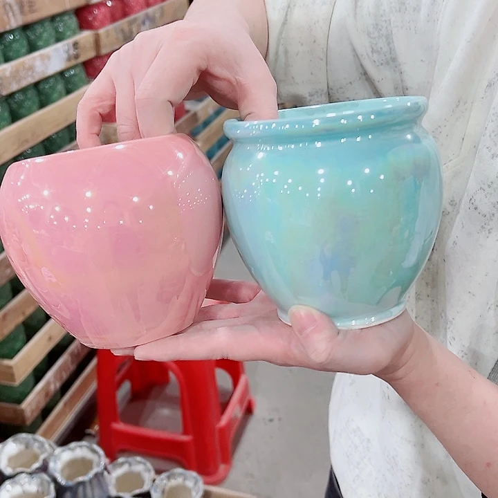 有孔，凑单福利满10元发货陶瓷多肉花盆！