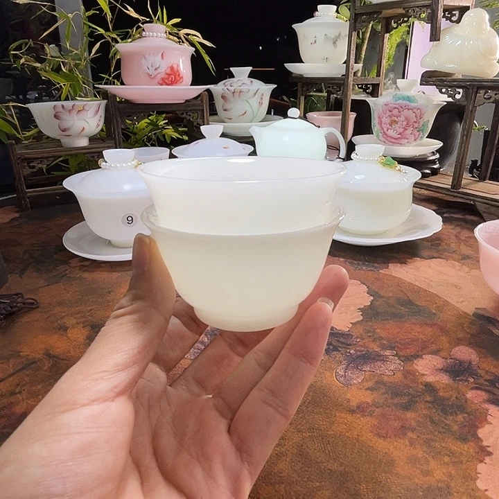 璞玉釉烧普洱杯展茗杯80ml2只