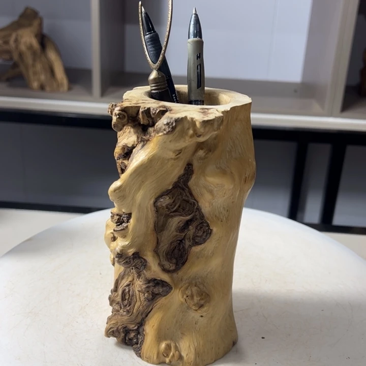 木石榴木榴疤茶桶笔筒