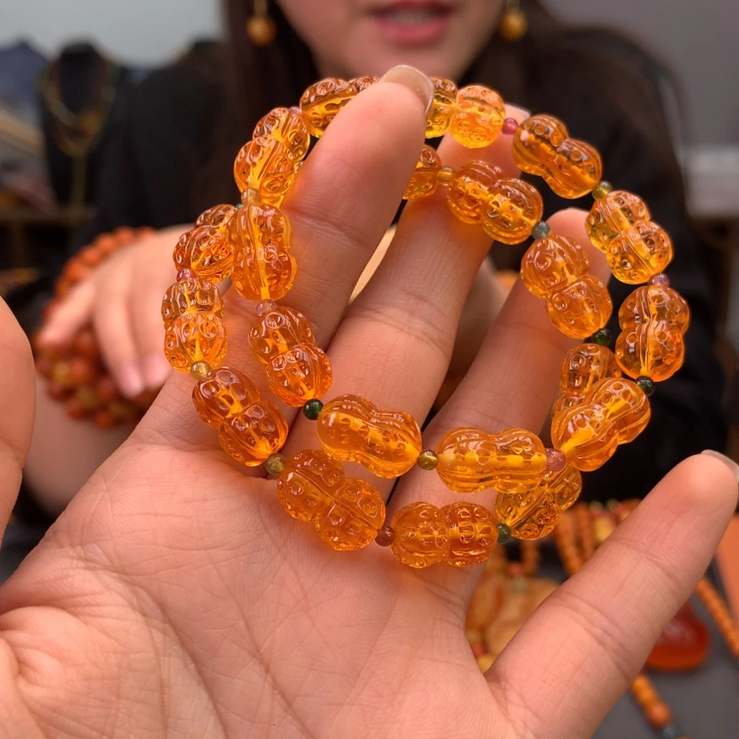 琥珀手串未镶嵌多样性发一
