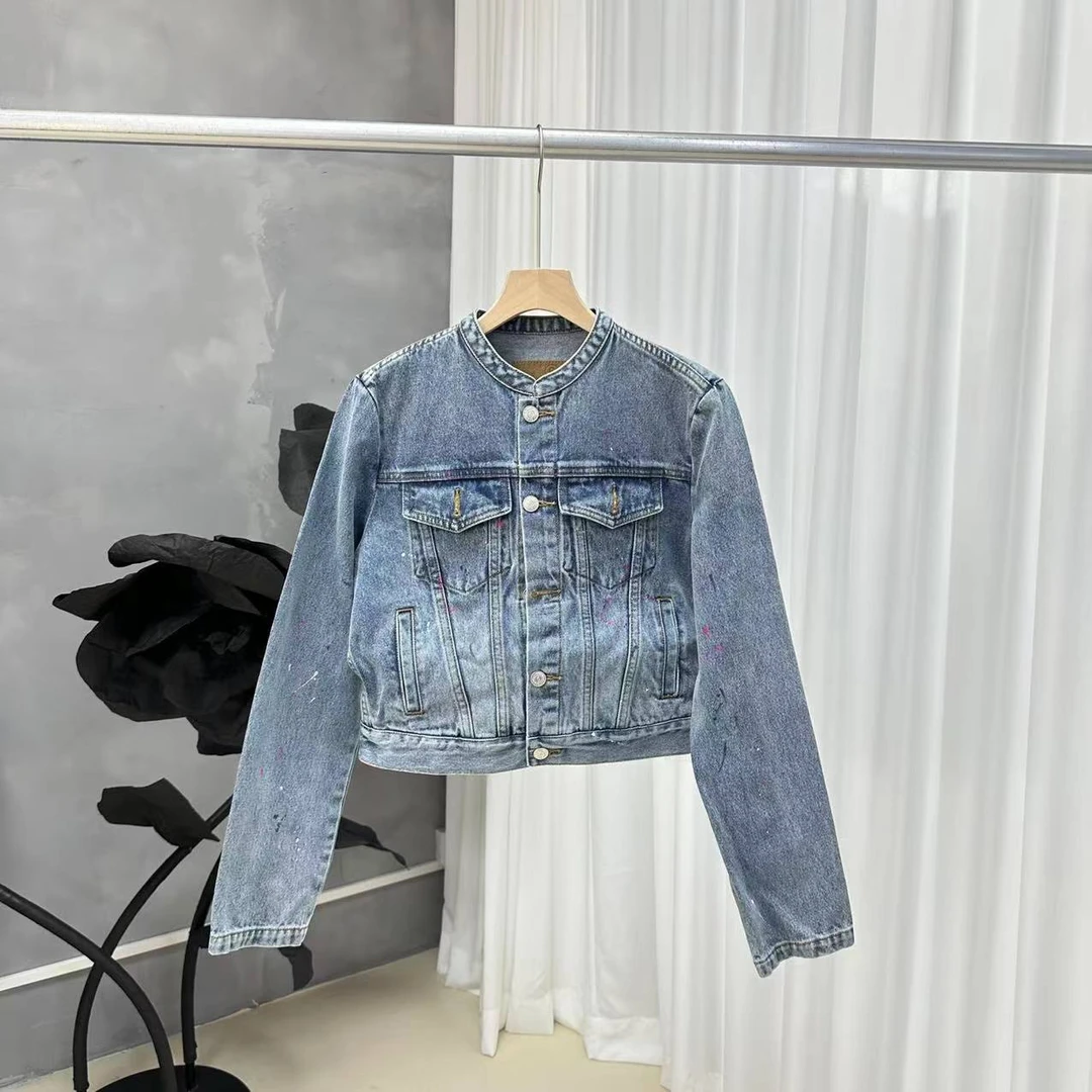 D STUDIO 短款立领牛仔外套 D1864