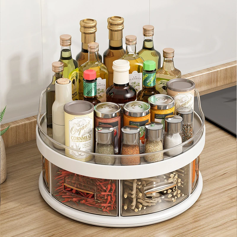 厨房调料品置物架台面旋转调味品收纳多功能用品家用大全各种神器