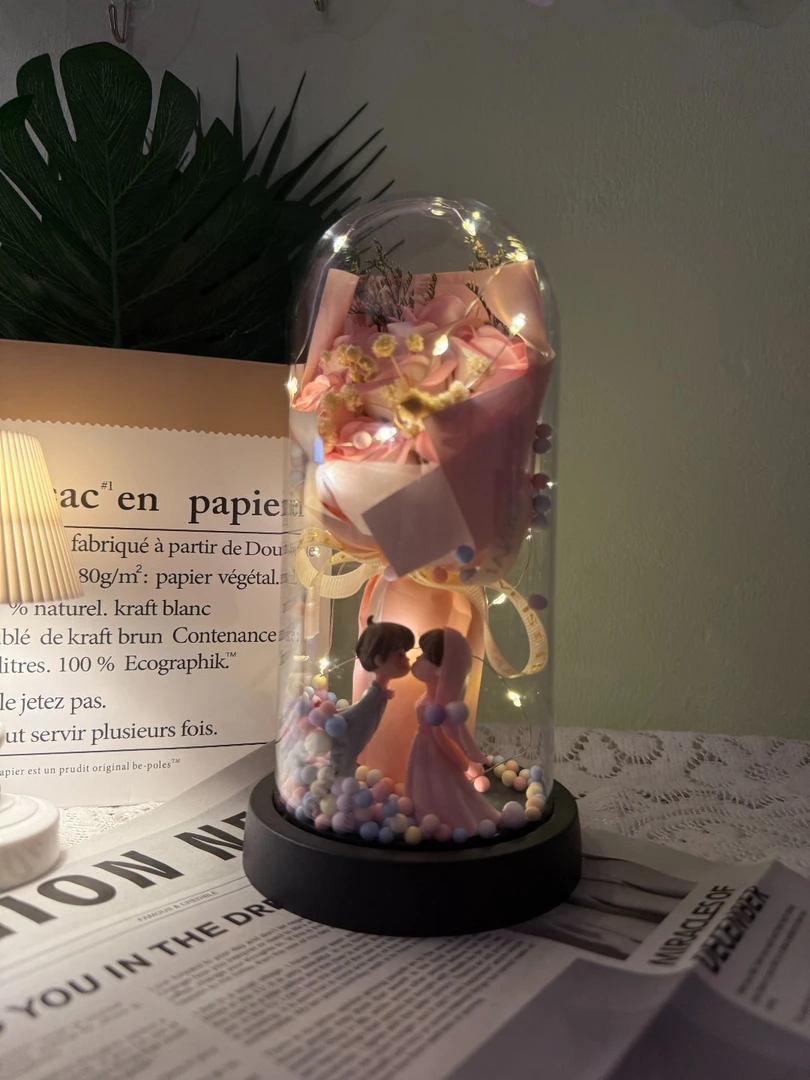 情人节送女朋友浪漫表白永生花玫瑰花花束礼物七夕公仔玫瑰花生日