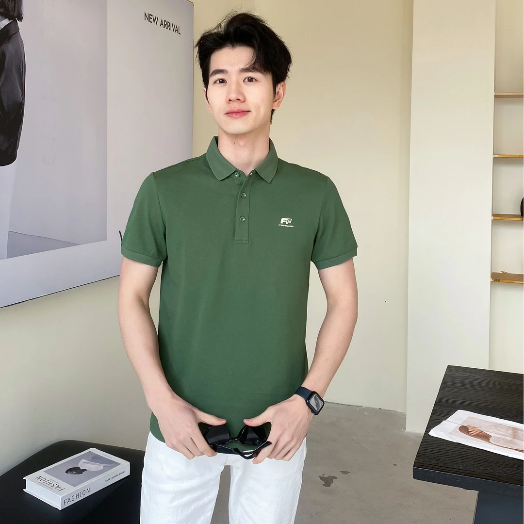 【珠地刺绣网眼POLO衫】新款潮流休闲百搭小众翻领上衣-26222