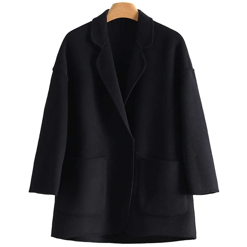 【开播福利】中长款暗扣宽松双面呢外套#VZA38B042