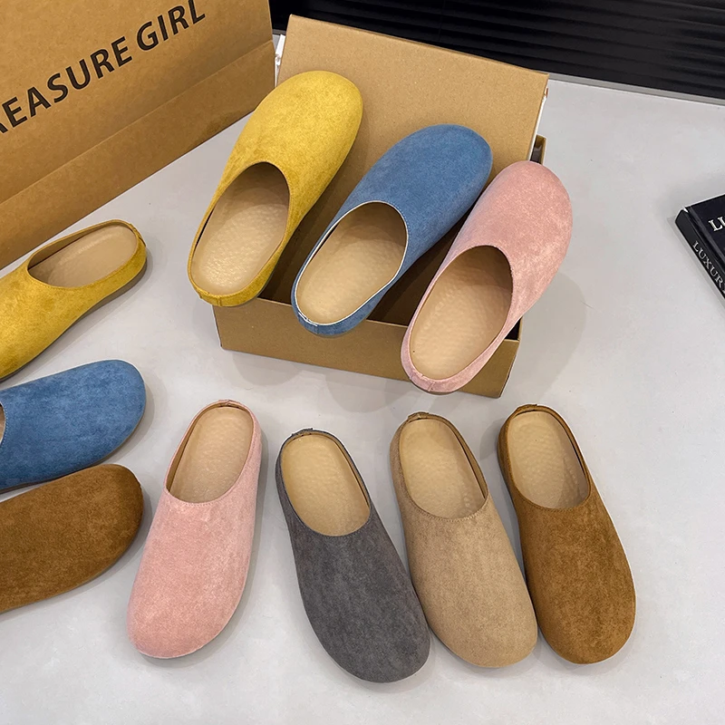 2025新款复古外穿勃肯拖鞋女款包头半拖鞋