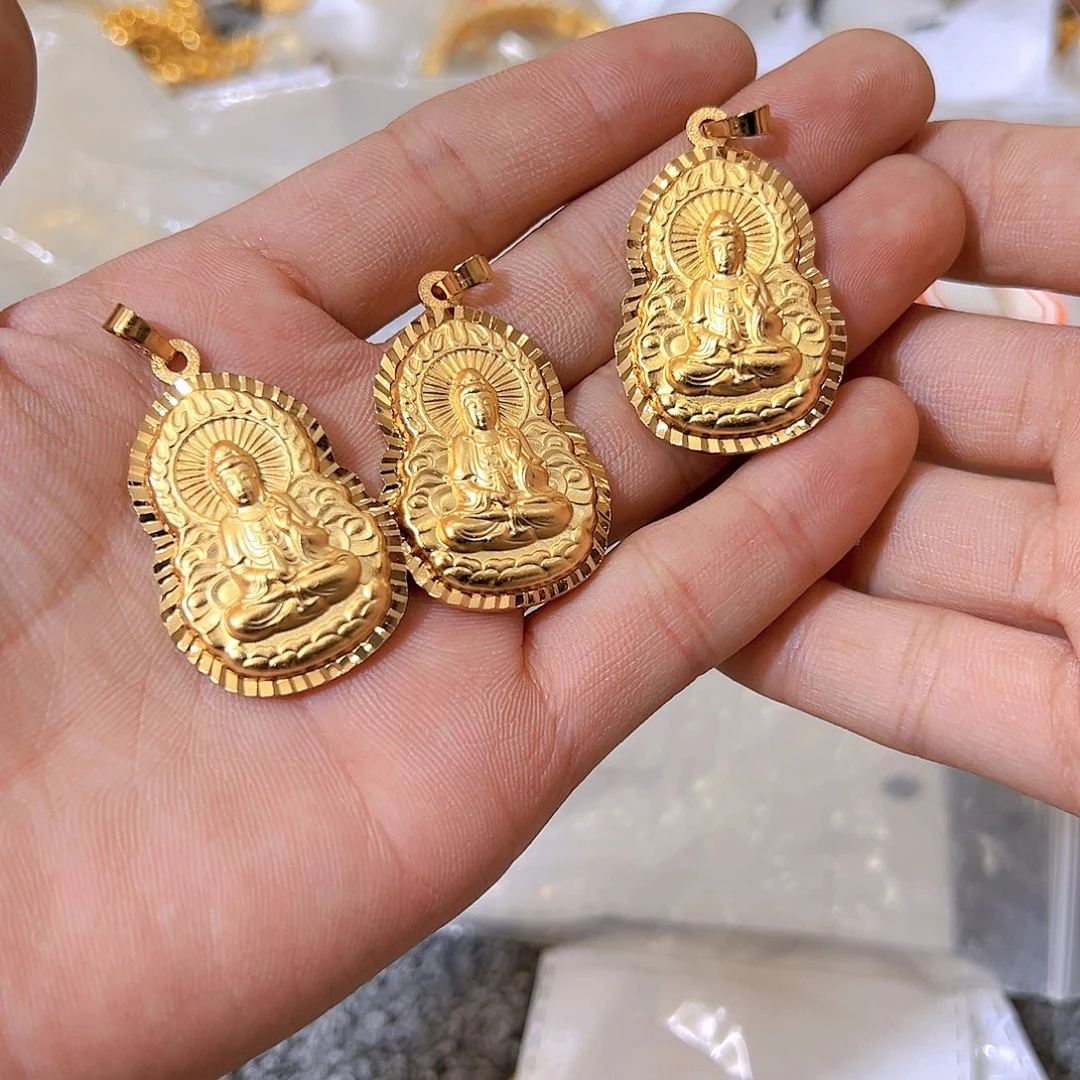铜合金无光面的观音吊坠