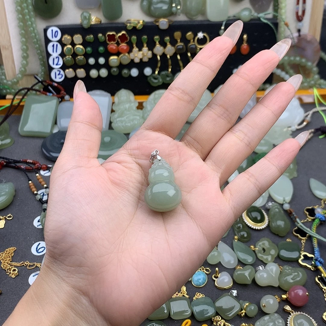 和田玉银S925镶嵌吊坠(不含链)需包容