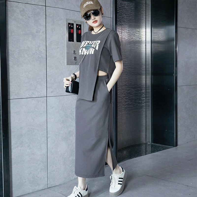 2025超火夏装一整套新款爆款高级感松弛感两件套裙时尚休闲套装女