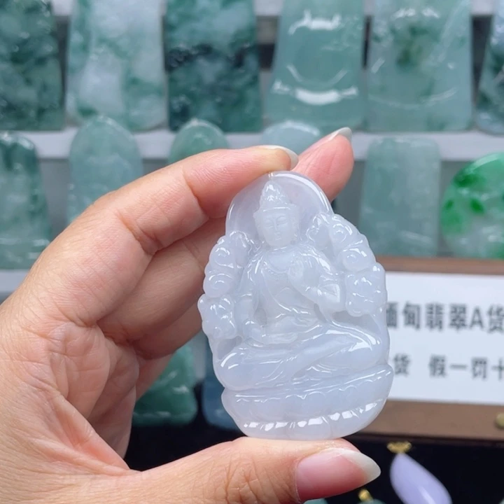 颈饰未镶嵌翡翠莲花观音