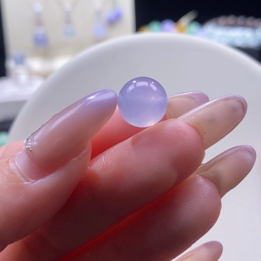 拿***拿翡翠未镶嵌颈饰翡翠冰仙紫珠10.5mm