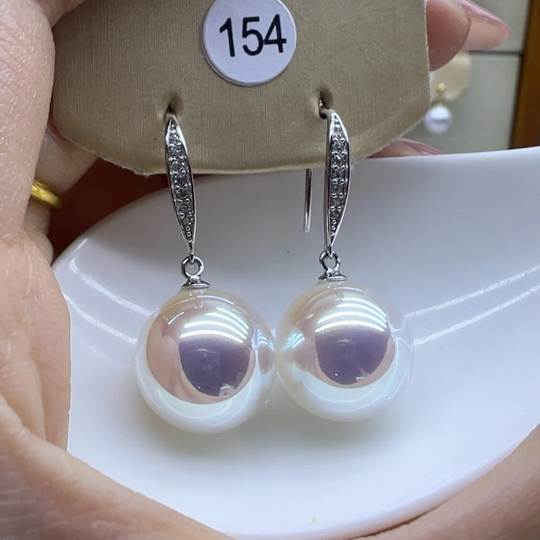 淡水珍珠耳饰银S925镶嵌