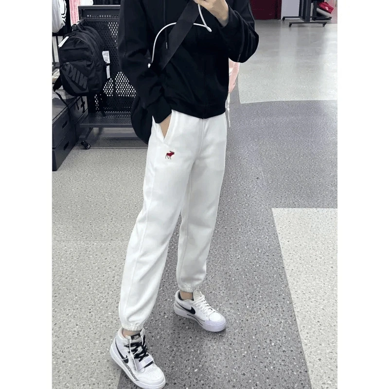 2024秋季新款高品质显瘦百搭时尚休闲加厚针织卫裤长裤女2305