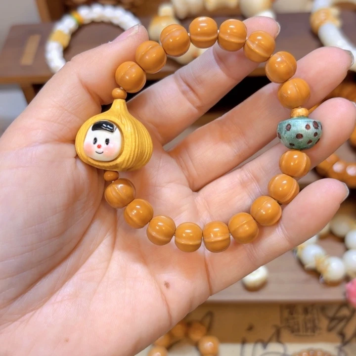 星月菩提手串猴头鲨鱼背10mm➕鹿角根付蘑菇多妹檀香