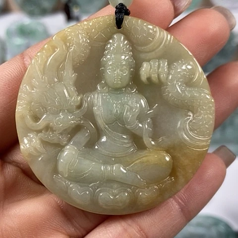 翡翠颈饰未镶嵌玉龙观音福利