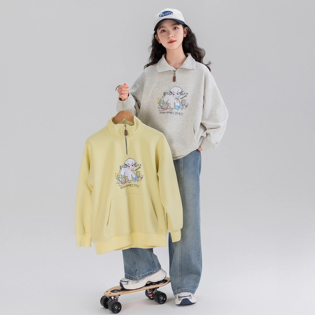 女童春装卫衣2025新款洋气儿童女孩衣服春秋款polo翻领上衣Q62234