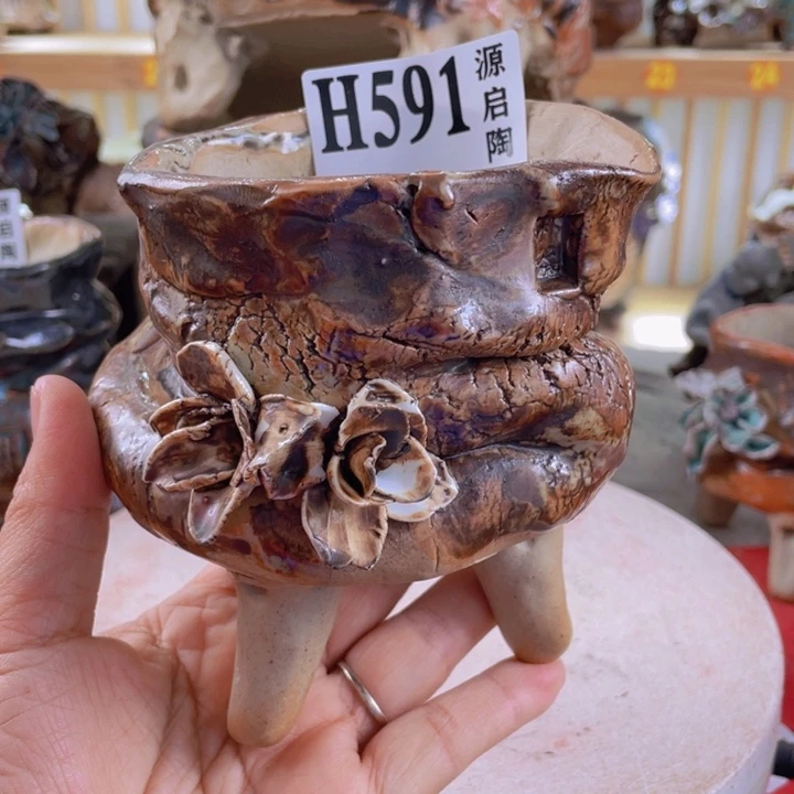 紫砂花盆景德镇陶瓷591