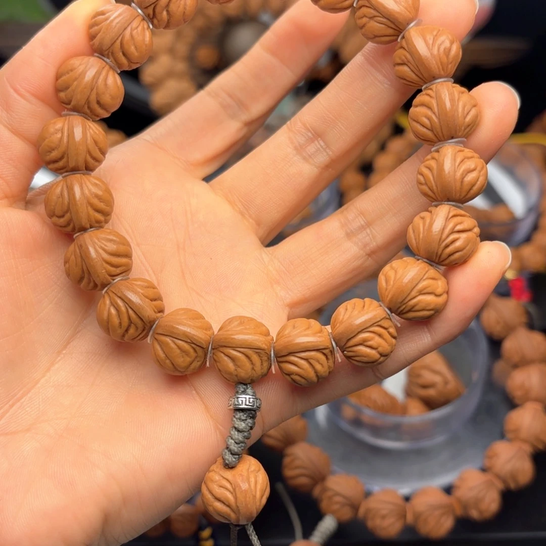 桃核手串爱*哥野生玉龙脊1.4尺寸