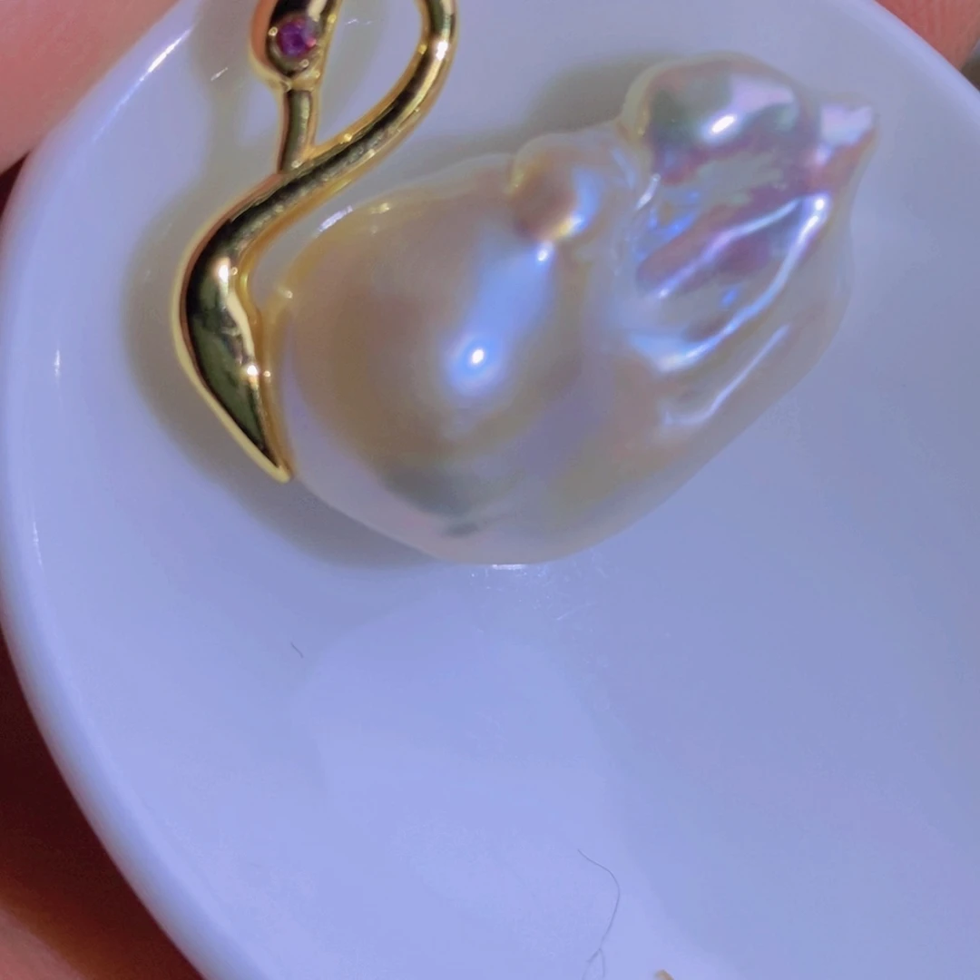 银S925镶嵌天然淡水珍珠淡水珍珠