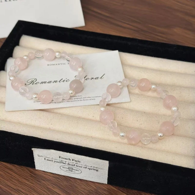 X2908奶白晶粉水手链高端轻奢手串多样性发一