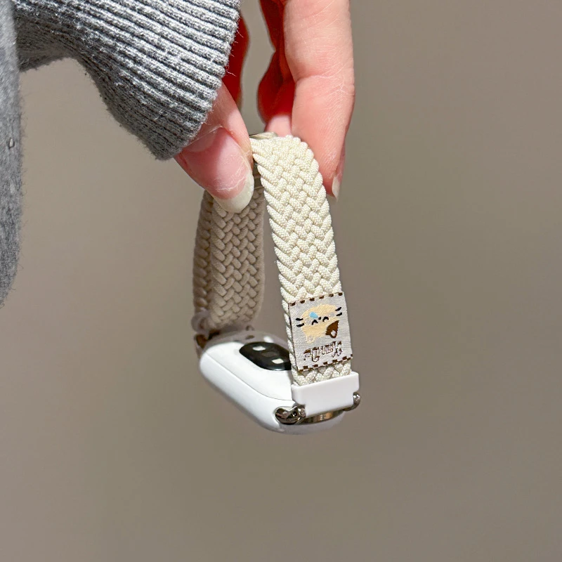 瞌睡小猫适用小米手环9表带8卡通动物印花编织磁吸76543nfc手表带