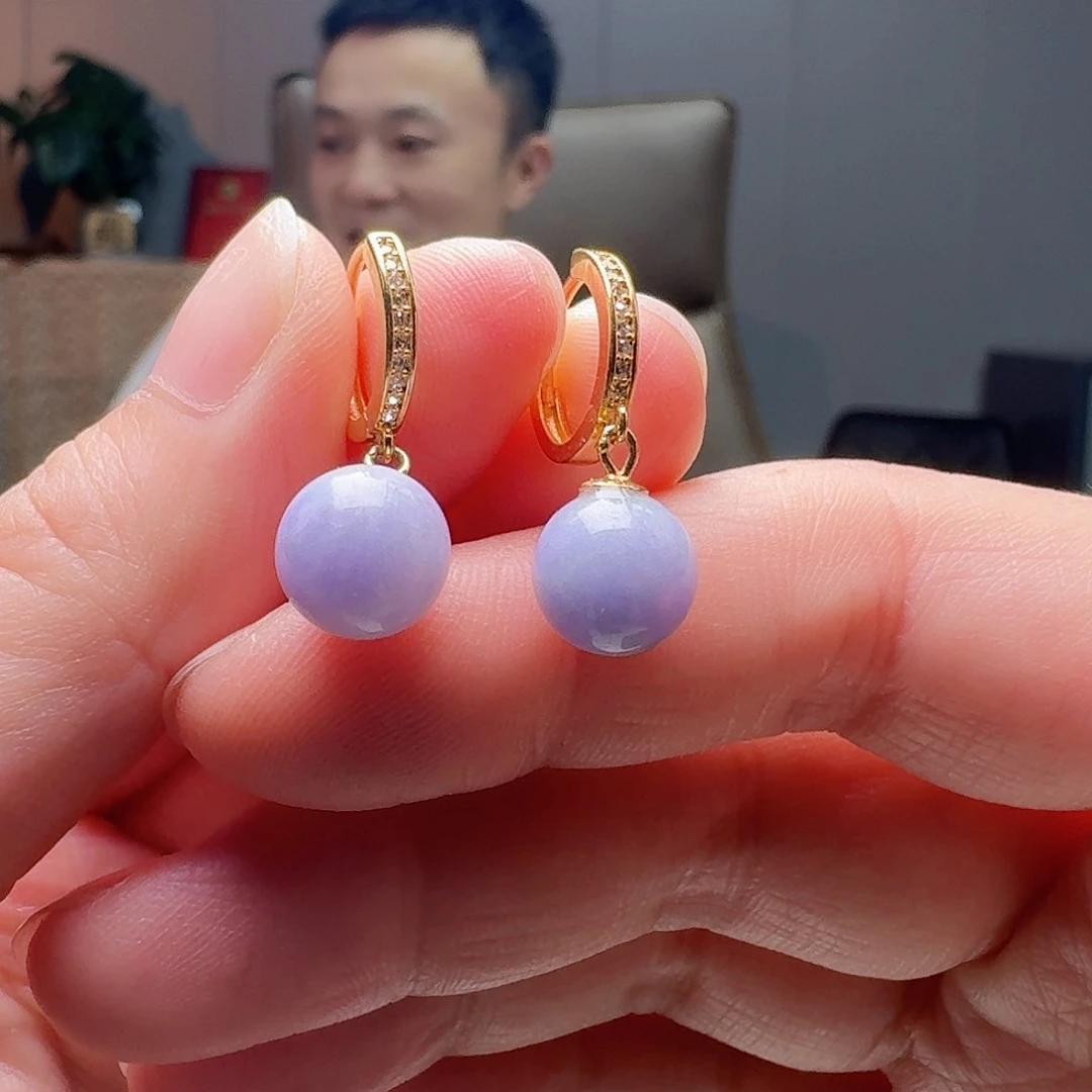 翡翠银S925镶嵌耳饰多样性发货其一