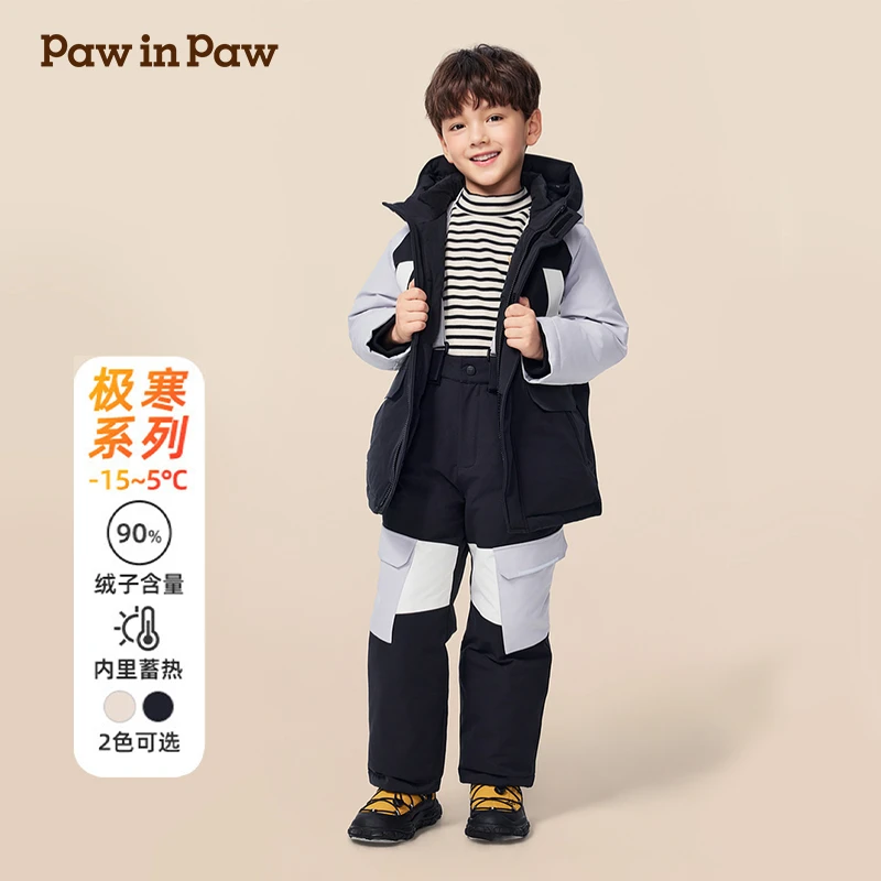 PawinPaw童装25年秋冬新款男女童中长款羽绒服保暖防风PCJDF4V32E