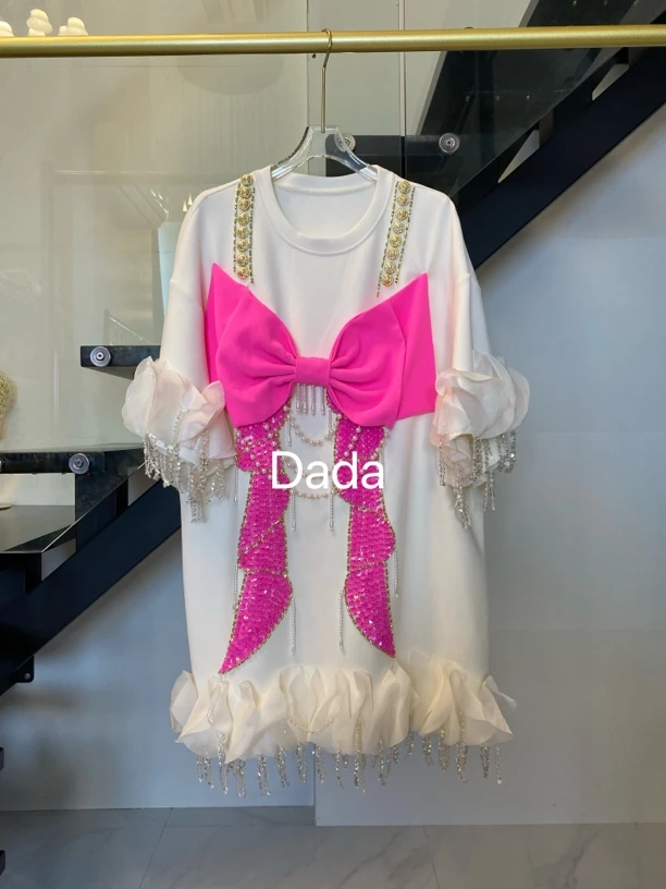 Dada设计款新款重工个性款休闲时尚百搭洋气宽松短袖T恤群C11979