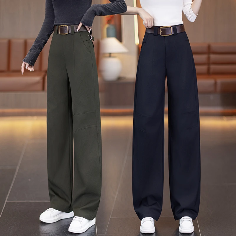 潮流明星同款直筒弯刀裤新款2025秋季爆款女裤宽松高腰休闲阔腿裤