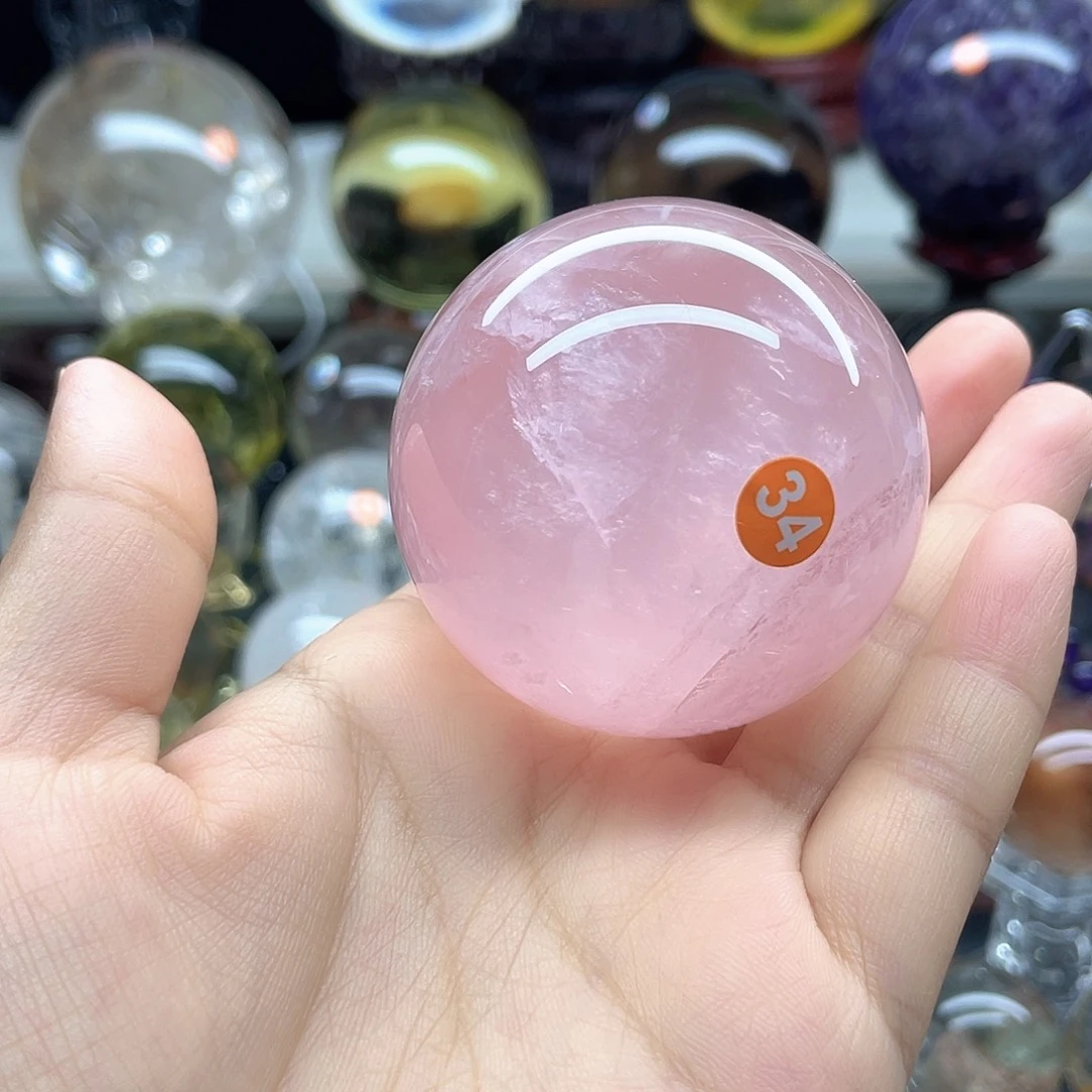 水晶未镶嵌珠宝半成品粉水晶56A34