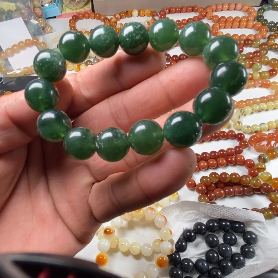 蛇纹石玉未镶嵌手链无科技岫玉501卡14加