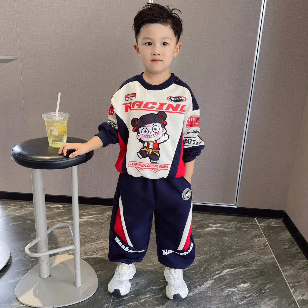 男童卫衣套装秋装2025新款酷帅儿童春秋款男孩运动洋气帅气潮时髦