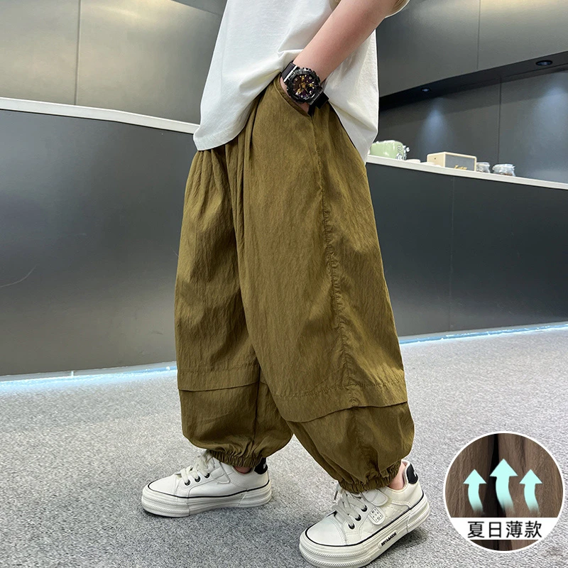 儿童装男童夏装防蚊裤2025新款薄款工装男孩休闲大童宽松夏季裤子