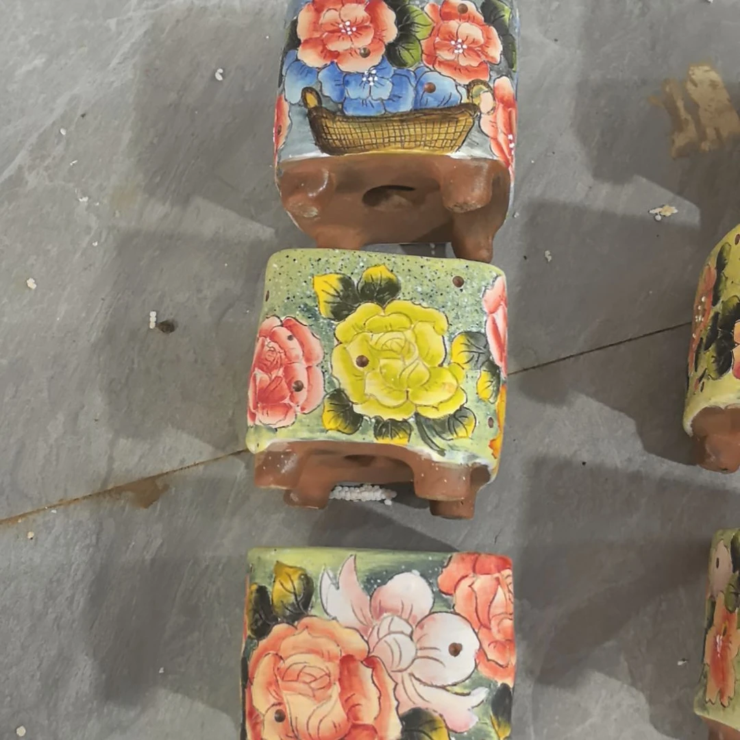 红泥花盆景德镇陶瓷