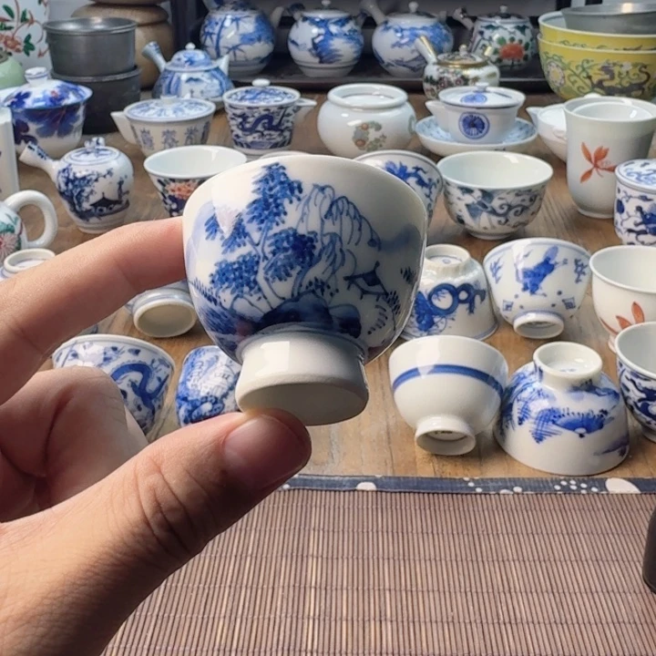 青花瓷器杯子茶具