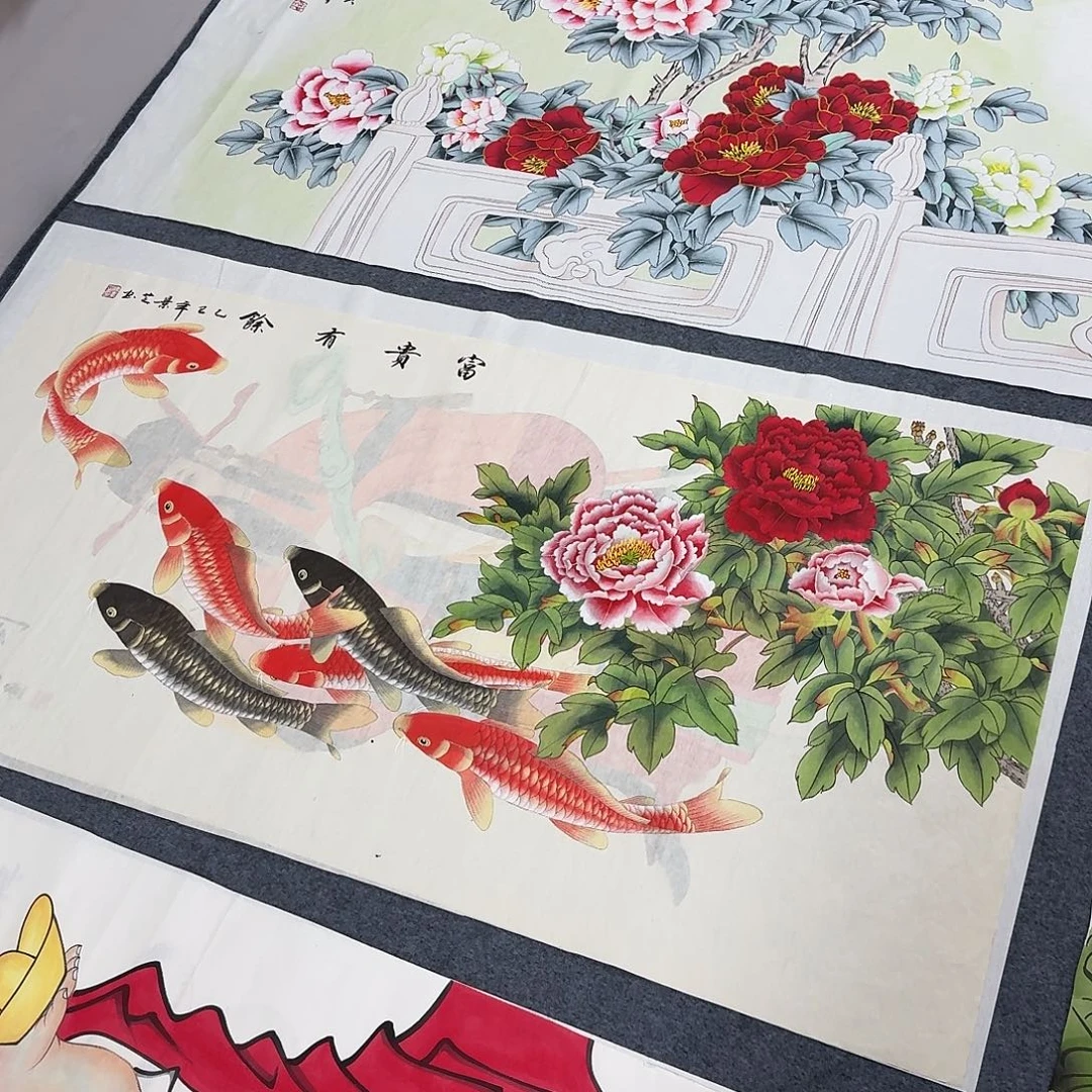 国画四尺尺寸70X140纯手绘作品