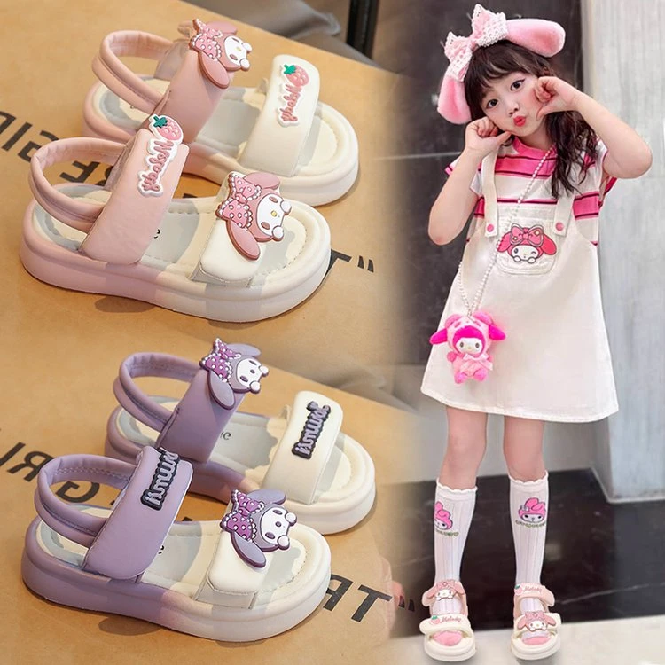 库洛米凉鞋女童鞋2025夏季新款儿童公主鞋女孩沙滩凉拖中大童软底