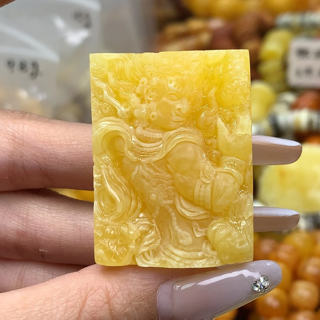 琥珀未镶嵌珠宝奇石40*30*10 大黑天