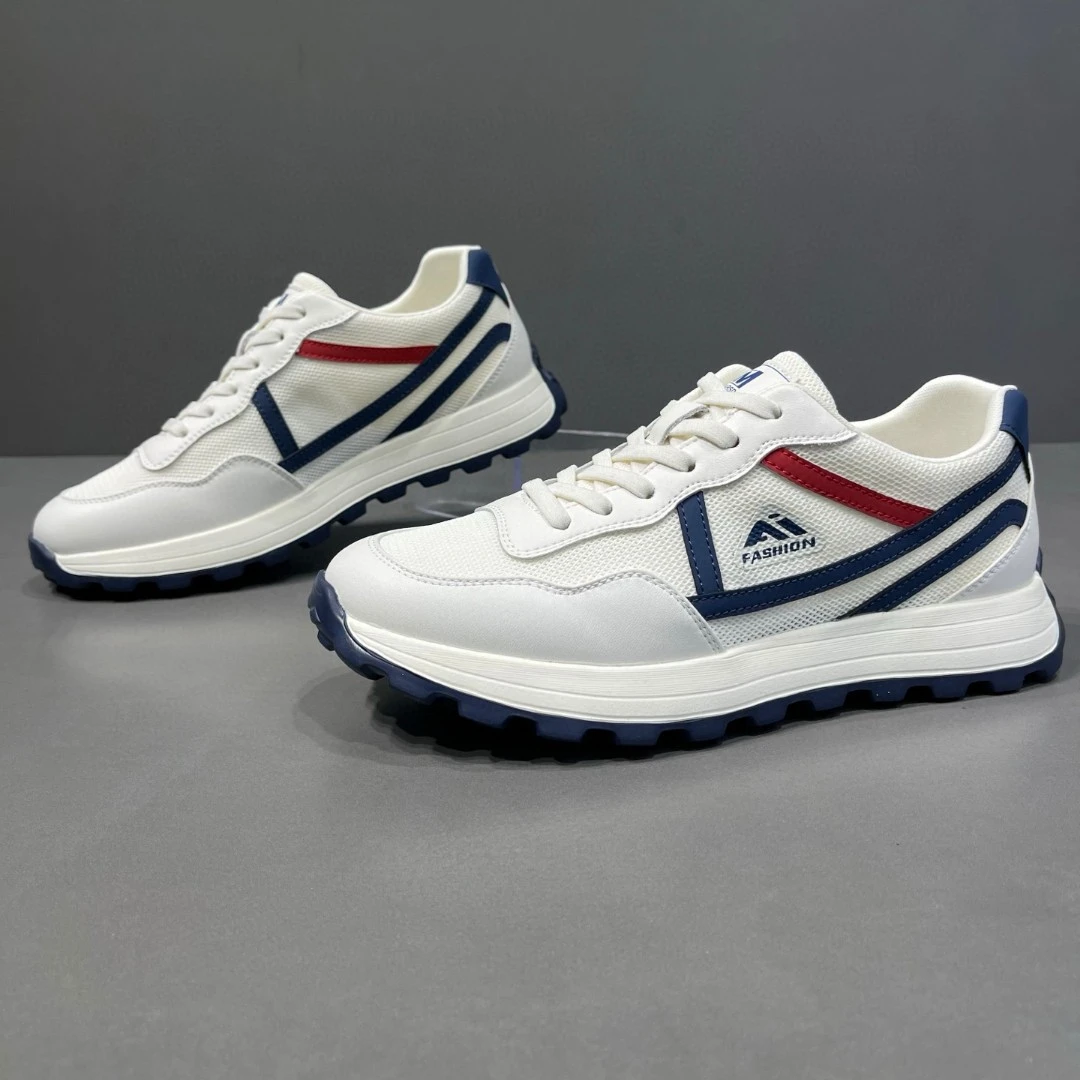 真皮阿甘鞋男小白鞋2025夏季新款透气运动休闲鞋百搭轻便跑步鞋子